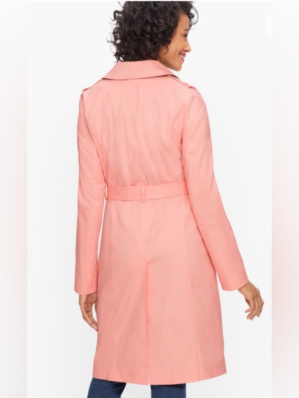 BNWT Talbots Polished Trench Coat Pale Pink size Large Petite $189 - Picture 2 of 8